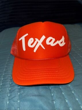 Texas Script Trucker Hat - Bright Orange